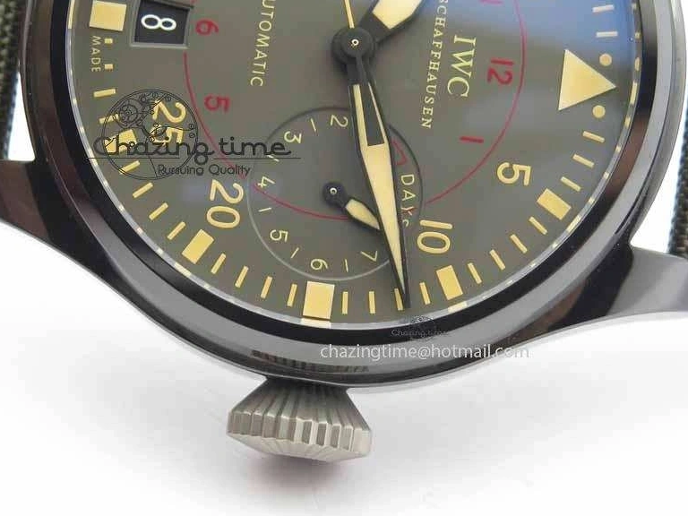 MIROTIME 0313 Big Pilot Real PR 48mm IW501902 Real Ceramic ZF 1:1 Best Edition On Green Nylon Strap A51111 V Durable 7249